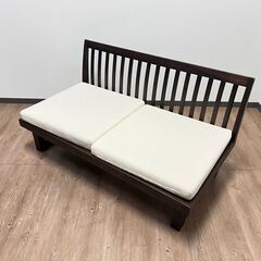 カリモク 2人掛けソファー 天然木 合板 折りたたみ式 大型 ダイニングソファ 座椅子 132.4×73.8×高さ68cm