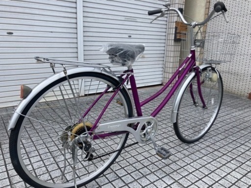 【27インチ自転車】外装6段変速　前後タイヤ、サドル、鍵新品❗️スペアキーあり　若林自転車　唐崎店　SALE中❗️