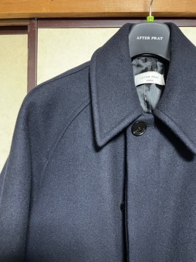 韓国ブランド「After Pray」 WOOL100%ツアーリストバルマカーンコート(ネイビー、Mサイズ)