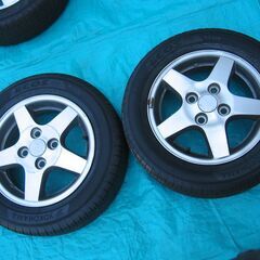 中古　アルミホイール＆タイヤ　4本　ホイールはスズキの純正　Ｗ３５の画像