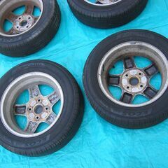 中古　アルミホイール＆タイヤ　4本　ホイールはスズキの純正　Ｗ３５の画像