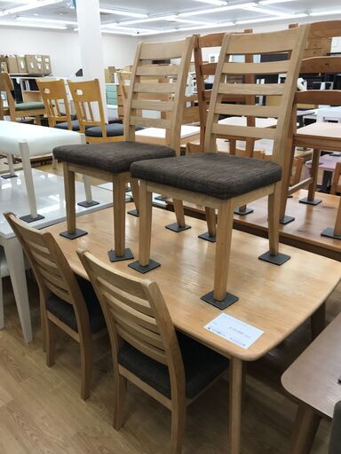 ★ジモティ割あり★ ニトリ ダイニングセット4人用 ナチュラル H71×W140×D78 クリーニング済み KJ4564
