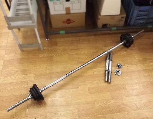 ダンベル 2個セット 計約9.4.kg バーベル用シャフト付き T.M.SPORTS プレート 2kg×4、1kg×4、0.5kg×2 筋トレ トレーニング器具 ペア 札幌市 豊平区 西岡