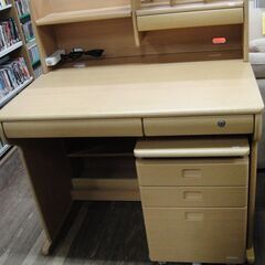 コイズミ　システム学習デスク4点セット（デスク＋ワゴン＋ブックシ...