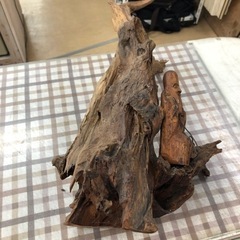 無料！！変木　流木　置物　色が塗ってある　木彫りの置物が引っ付いている（約）幅30×奥行25×高さ57ｃｍ【こちらは店舗です。浜村鹿野温泉ICから3分 買取本舗 宮本リサイクル 営業時間９～１９時 定休日水曜日】の画像