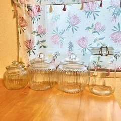 決まりました【カフェ風】キャニスター 保存瓶 ガラス瓶 クッキージャー