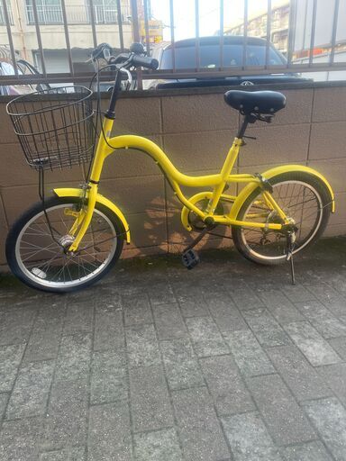リサイクルショップどりーむ荒田店 No1160 自転車　２０インチ　ミニベロ　ギア入り替え付き♪　イエローカラー