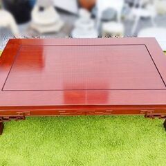 【商談中】カリモク家具 座卓 天然木 唐木 花梨 透かし彫り　/...