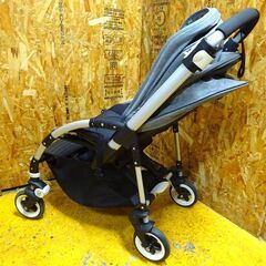 (1240)bugaboo Bee5 バガブー ビー5 ベビーカー ブラックフレーム 簡単折りたたみ サンキャノピー ハンドルカバー ドリンクホルダー付きの画像