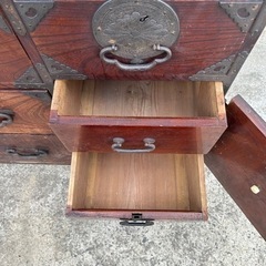 d0305605 時代物 古い仙台箪笥風 古民家 古い家具 和風 骨董 時代箪笥