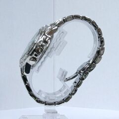 動作品 J.HARRISON JH-025 ソーラー電波時計 シルバー系 カットガラス クリスタルラインストーン 3針 札幌市 清田区 平岡 Ｔの画像