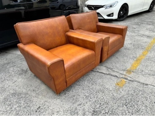家具 アームチェア ソファ 1人掛けソファ 2つセット アメリカンビンテージスタイル 西海岸 No2766