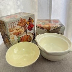 ◆1人用土鍋 2個set 直火・電子レンジ・オーブンOK！耐熱食器 新品未使用◆の画像