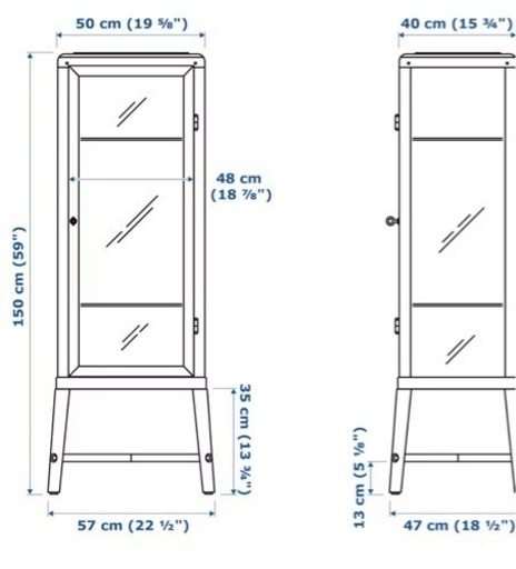 IKEA ガラスキャビネット ショーケース