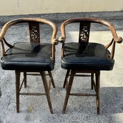 値下げしました！】カウンター チェア（2脚セット） 背もたれ 木製