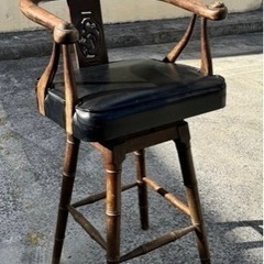 2脚 スタイリッシュなカウンタースツール 木目調 椅子 値下げしました！】カウンター チェア（2脚セット） 背もたれ 木製