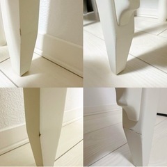 ミニチェスト ナイトテーブル サイドテーブル 白 ホワイト シャンパンゴールド 全身鏡 全身ミラー アンティーク調 ロココ調 姫 フレンチの画像