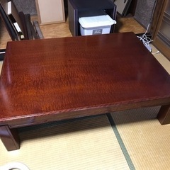 座卓 テーブル 120×90cm マホガニー化粧合板 ウレタン塗...