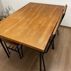 アイアン×木目調　ダイニング　4点セットの画像