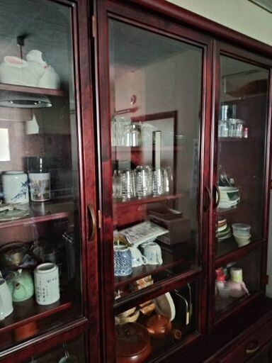 0円で。食器棚 茶だんす 茶箪笥 カップボード 収納 (十一番星