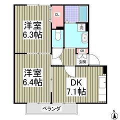 🌺🌺(2DK)✨初期費用8万円キャンペーン中✨家賃1ヶ月無料✨敷金礼金0円😁👌審査通過率◎ご相談ください🌺🌺東武鉄道桐生線「赤城」駅 徒歩5分 - みどり市