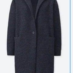 メランジウールフーデットニットコート ユニクロ（長袖）の画像