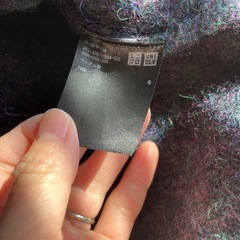 メランジウールフーデットニットコート ユニクロ（長袖）の画像