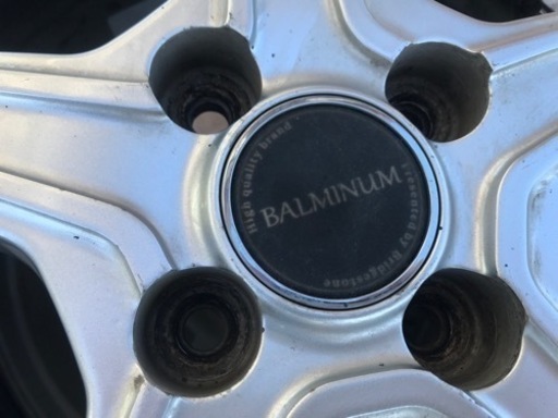 【受け渡し終了いたしました】北海道発 BULMINUM ブリヂストン 14インチ アルミホイール 5.5J 4穴 PCD100 +45 &ブリヂストン夏タイヤ　175/65R14 約5分山