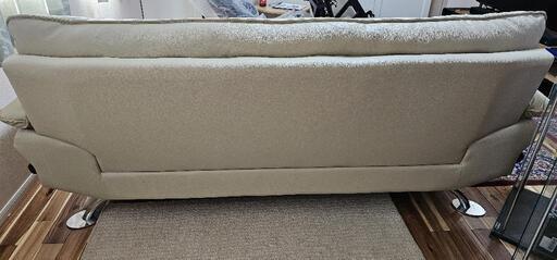 美品!!! ニトリ 3人用 レザーソファ (ロゾKD BE) 1年使用　店舗価格約120.000円 nitori sofa クション付