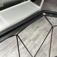 ガラステーブル　コーヒーテーブル　メタルフレーム　八角形　の画像