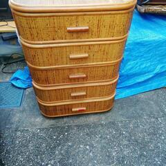 藤の5段ボックス 高さ95cmの画像