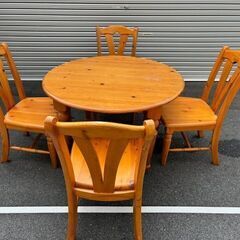 丸テーブル　５点セット　　引き取りのみで