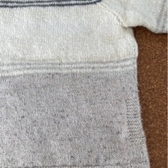 お洒落な手編みセーター④ /ウール ポケット付きの画像