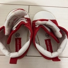 【中古】ミキハウス ファーストシューズ ベビーシューズ 12cm 赤の画像