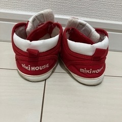 【中古】ミキハウス ファーストシューズ ベビーシューズ 12cm 赤の画像