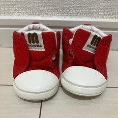 【中古】ミキハウス ファーストシューズ ベビーシューズ 12cm 赤の画像