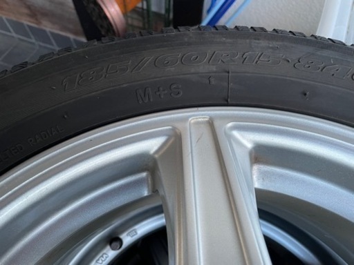 社外アルミ　5.5J×15 インセット52 185/60R15 TOYO GARIT G5 ホイール付 4本セット 2018年 山あり