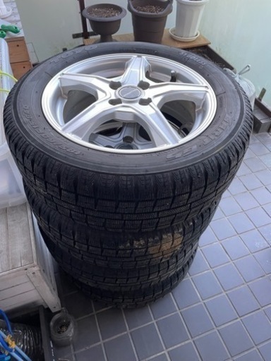 社外アルミ　5.5J×15 インセット52 185/60R15 TOYO GARIT G5 ホイール付 4本セット 2018年 山あり