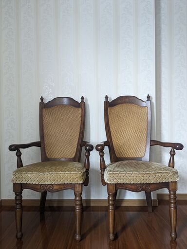 【程度良好】高級 徳田家具の椅子 2脚セット