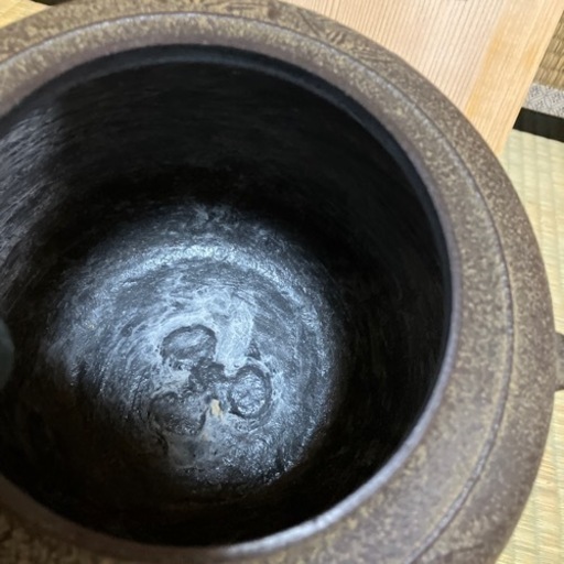    茶道具新品茶釜　　菊池政光作　　　　　肩衛釜竹地紋