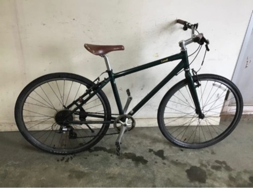 166□⑨岐阜発/CANAFF /クロスバイク/自転車/700×35c/走行確認/8ギア/ギア確認/防犯有り/クランクがすり減り有り股間必要/現状品/R4.11/20□