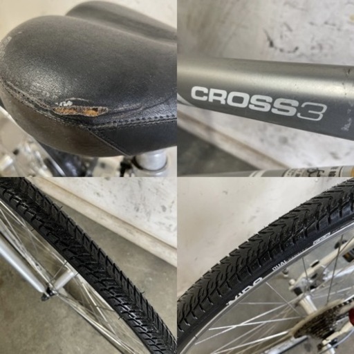 167□岐阜発　△ GIANT CROSS 3 / クロスバイク / 3×7段変速 / 走行確認 / サドル破れ有り / Sサイズ / 防犯有り / 現状品　R5.4/7□