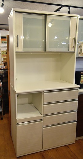 ●近郊格安配送(^_-)-☆●幅100ｃｍ　キッチンボード　Ｎポスティア　中古品●相模原　横浜　神奈川●食器棚　カップボード●