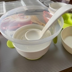 離乳食セット　リッチェル　おかゆクッカー、保存容器付きの画像
