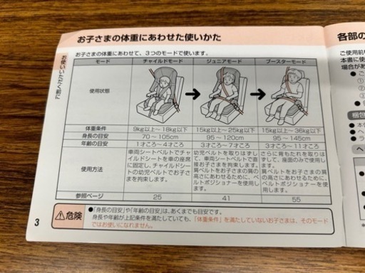 商談中　子供用品 ベビー用品 コンビ　チャイルドシート　ジョイントリップシリーズ