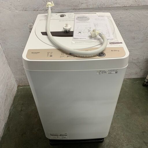 【SHARP】 シャープ 全自動電機洗濯機 洗濯6.0㎏ 風乾燥3.0kg ES-GE6G-T 2023年製