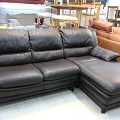 ☆値下げしました！☆大塚家具 カウチソファ 3人掛けソファ 革 ...