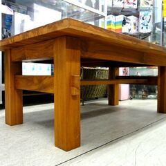 カントリー調 ローテーブル 幅：約95cm 北欧 家具 センターテーブル 座卓 無垢材 札幌市 中央区 南12条の画像