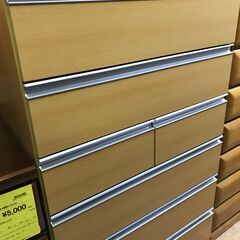 【FU776】★近藤産業  6段チェスト  イーグル80HC （NA ）ナチュラル  80×42.6×131cm  大収納  収納家具   おしゃれ   クリーニング済 堺市 深井【ジャングルジャングル深井店】