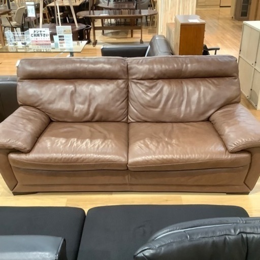 【トレファク神戸南店】ニトリ 2人掛けソファー レザー【取りに来られる方限定】